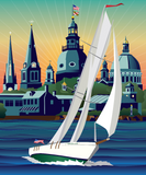 Schooner Woodwind: Chesapeake Bound Lg. Canvas Print by Joe Barsin, 40x48x1.5