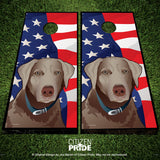 USA Silver Lab Cornhole Boards & Vinyl Skin Wraps, 24x48"