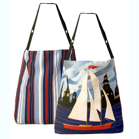 Red Sailboat - 18x18" Tote Bag