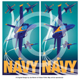 Navy Blue Angels Cornhole Boards & Vinyl Skin Wraps, 24x48"