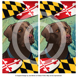 Maryland Chocolate Lab Cornhole Boards & Vinyl Skin Wraps, 24x48"