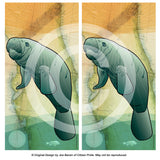 Coastal Manatee of Florida Cornhole Board Vinyl Skin Wraps, 24x48"