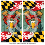 Maryland Crab Feast Cornhole Boards & Vinyl Skin Wraps, 24x48"