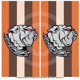 Cleveland Browns Dawg woodgrain Cornhole Board Vinyl Skin Wraps, 24x48"