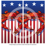 USA Steamed Blue Crab Cornhole Boards & Vinyl Skin Wraps, 24x48"