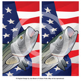 USA Striped Bass Cornhole Boards & Vinyl Skin Wraps, 24x48"