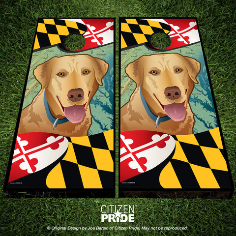 Maryland Yellow Lab Cornhole Boards, 24x48"