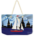 Annapolis Skyline Red Sail Boat - Weekender Tote Bag