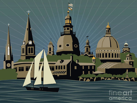 Annapolis Steeples And Cupolas Serenity - Art Print