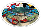 Maryland Blue Crab Oval Sticker, 6x4