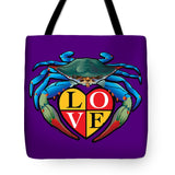 Blue Crab Love Crest - Tote Bag