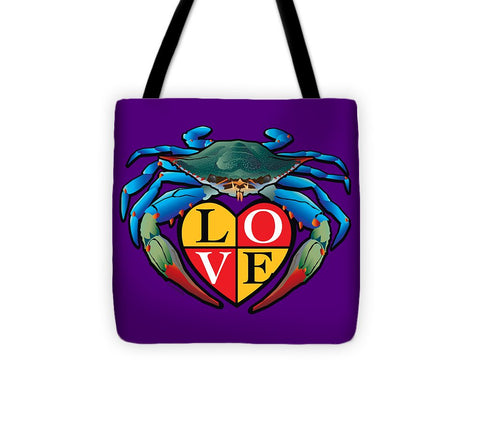 Blue Crab Love Crest - Tote Bag