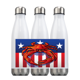 USA Steamed Blue Crab, Steel Slim Neck Bottle 18oz