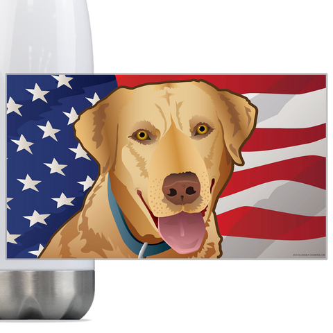 USA Yellow Lab, Steel Slim Neck Bottle 18oz