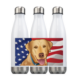 USA Yellow Lab, Steel Slim Neck Bottle 18oz