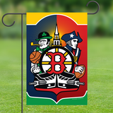 Boston Sports Fan Crest Garden Flag by Joe Barsin, 12x18 w/ pole