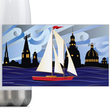 Annapolis Red Sailboat, Steel Slim Neck Bottle 18oz