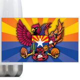 Arizona Sports Fan Crest, Steel Slim Neck Bottle 18oz