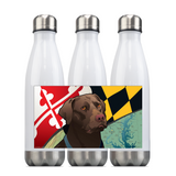 Maryland Chocolate Lab, Steel Slim Neck Bottle 18oz