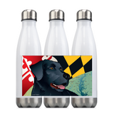 Maryland Black Lab, Steel Slim Neck Bottle 18oz