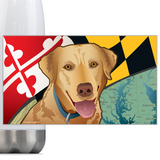 Maryland Yellow Lab, Steel Slim Neck Bottle 18oz