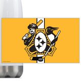 Pittsburgh Three Rivers Roar Sports Fan Crest, Steel Slim Neck Bottle 18oz