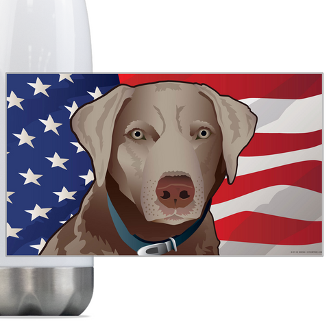 USA Silver Lab, Steel Slim Neck Bottle 18oz