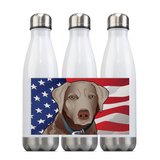 USA Silver Lab, Steel Slim Neck Bottle 18oz