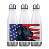 USA Black Lab, Steel Slim Neck Bottle 18oz