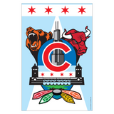 Chicago Sports Fan Crest by Joe Barsin, Garden Flag, 12x18