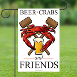 “Crabs and Friends” Maryland Crab Feast, Garden Flag, 12x18