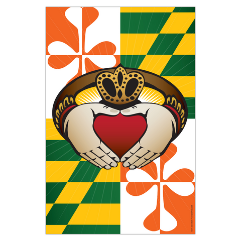 Maryland flag Irish Claddagh, Garden Flag, 12x18