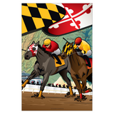 Maryland Horse Racing Derby by Joe Barsin, Garden Flag, 12x18