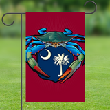 South Carolina Blue Crab Crest, Garden Flag, 12x18