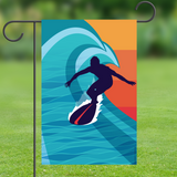 Tropical Pocket Surfing Waves, Garden Flag, 12x18