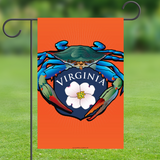 Blue Crab Virginia Dogwood Crest, Garden Flag, 12x18