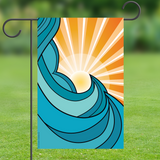 Waves and Sunset Joy, Garden Flag, 12x18