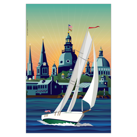 Schooner Woodwind: Chesapeake Bound, Garden Flag, 12x18