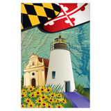 Piney Point Lighthouse, St. Mary's City, MD, by Joe Barsin, Garden Flag, 12x18