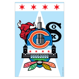 Chicago Sports Fan Crest II Garden Flag by Joe Barsin, 12x18