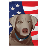 USA Silver Lab Garden Flag by Joe Barsin, 12x18