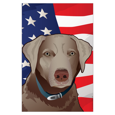 USA Silver Lab Garden Flag by Joe Barsin, 12x18