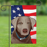 USA Silver Lab Garden Flag by Joe Barsin, 12x18