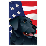 USA Black Lab Garden Flag by Joe Barsin, 12x18