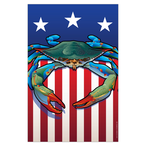 USA Blue Crab Garden Flag by Joe Barsin, 12x18