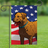 USA Chessie Garden Flag by Joe Barsin, 12x18, Chesapeake Bay Retriever