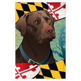 Maryland Chocolate Lab Garden Flag by Joe Barsin, 12x18