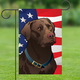 USA Chocolate Lab Garden Flag by Joe Barsin, 12x18