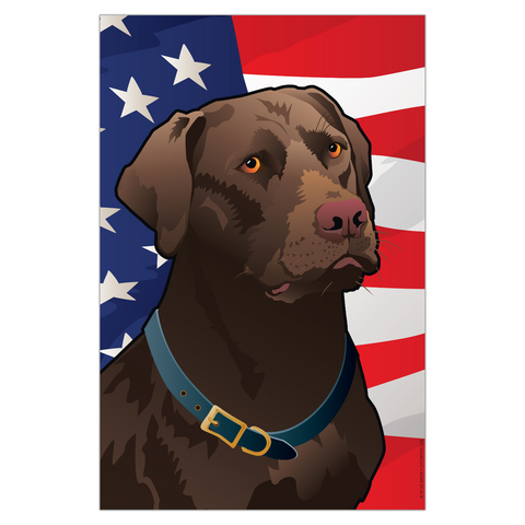 USA Chocolate Lab Garden Flag by Joe Barsin, 12x18