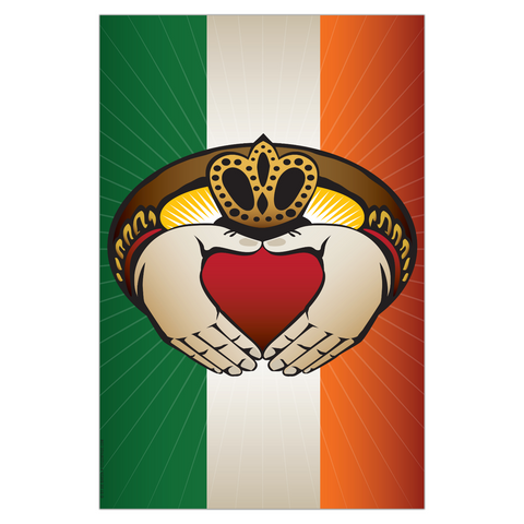 Irish Claddagh Garden Flag by Joe Barsin, 12x18